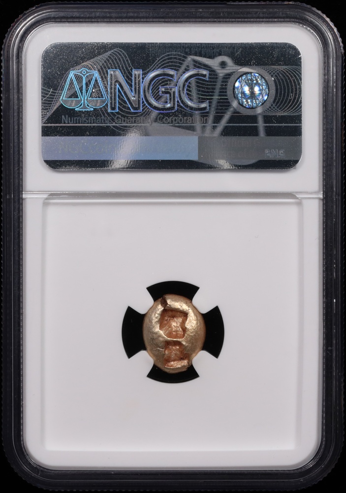 650-600 BC Ionia Uncertain Mint Electrum Third-Stater NGC About Uncirculated 4x4 Reverse in Holder 650-600 BC Ionia Uncertain Mint Electrum Third-Stater NGC About Uncirculated 4x4 Reverse in Holder