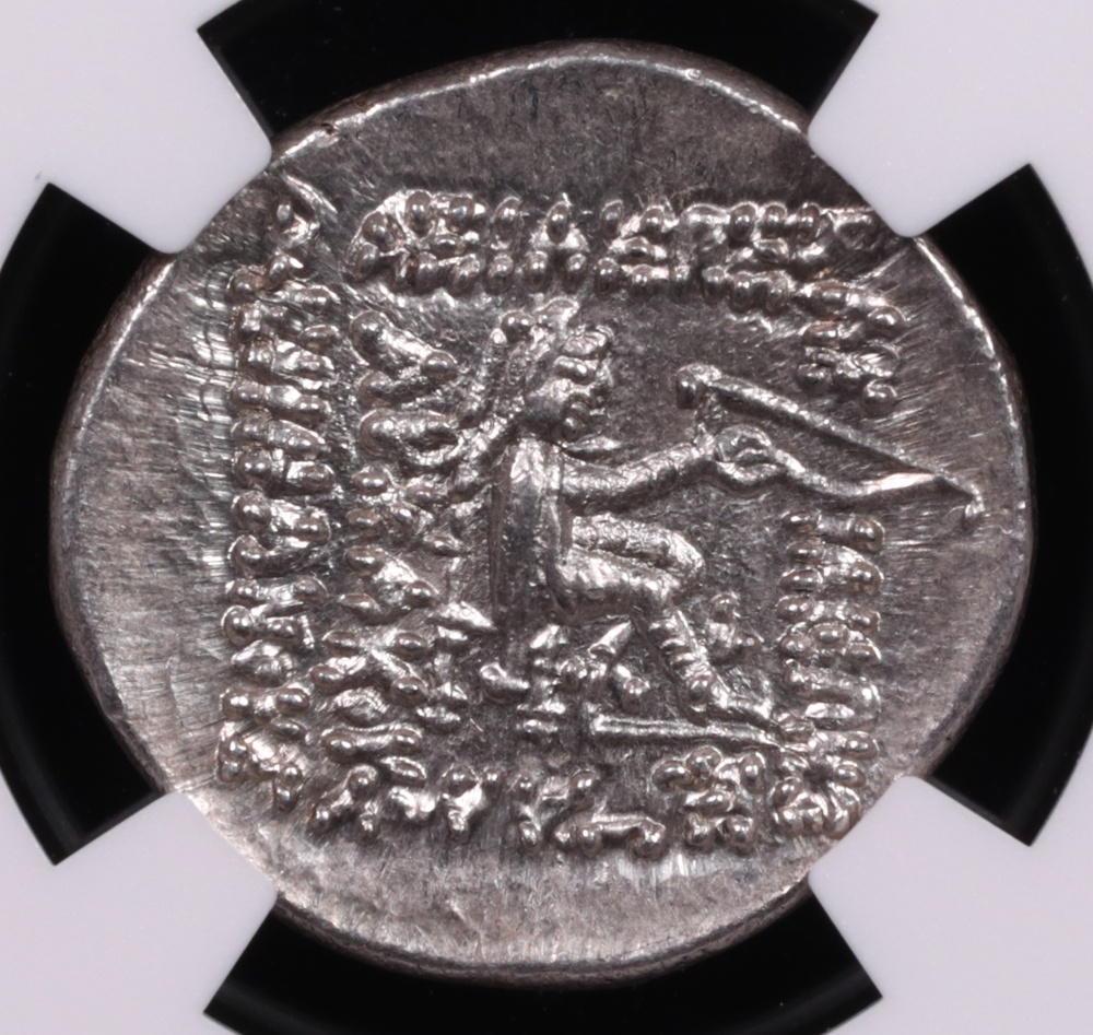 c. 121-91 BC Parthian Kingdom Mithradates II Silver Drachm NGC Mint State