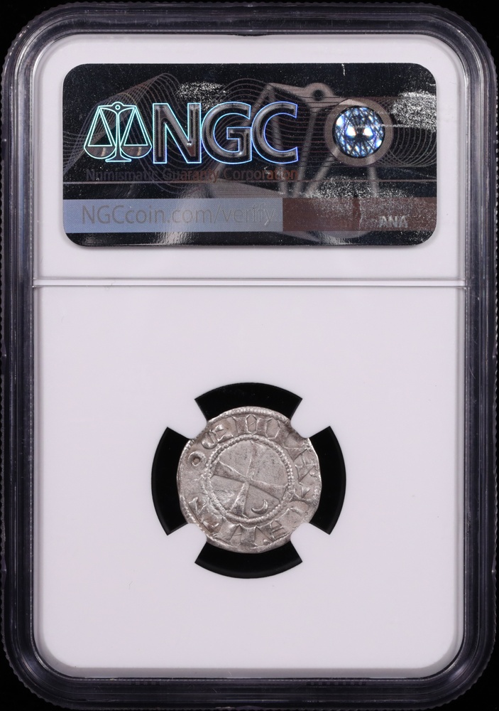 1163-1201 AD Bohemond III Silver Denier Antioch Crusader Coin NGC Extremely Fine Reverse in Holder 1163-1201 AD Bohemond III Silver Denier Antioch Crusader Coin NGC Extremely Fine Reverse in Holder