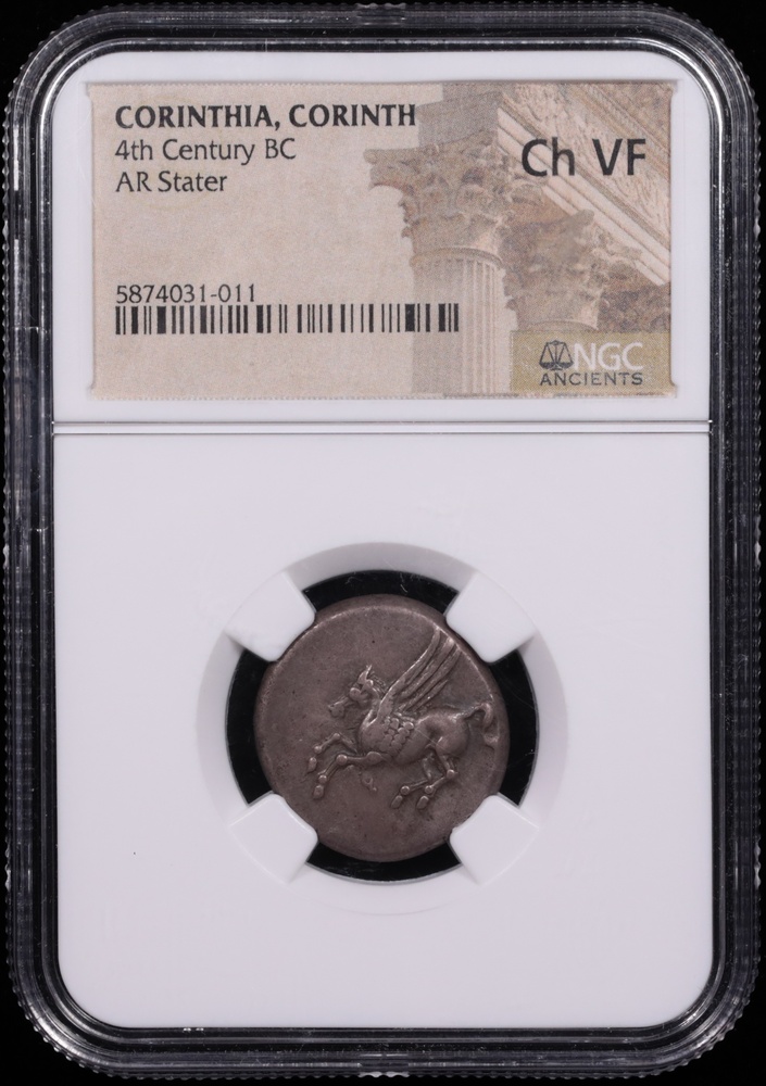 4th Century BC Corinthia, Corinth Silver Stater NGC Choice Very Fine Obverse in Holder 4th Century BC Corinthia, Corinth Silver Stater NGC Choice Very Fine Obverse in Holder