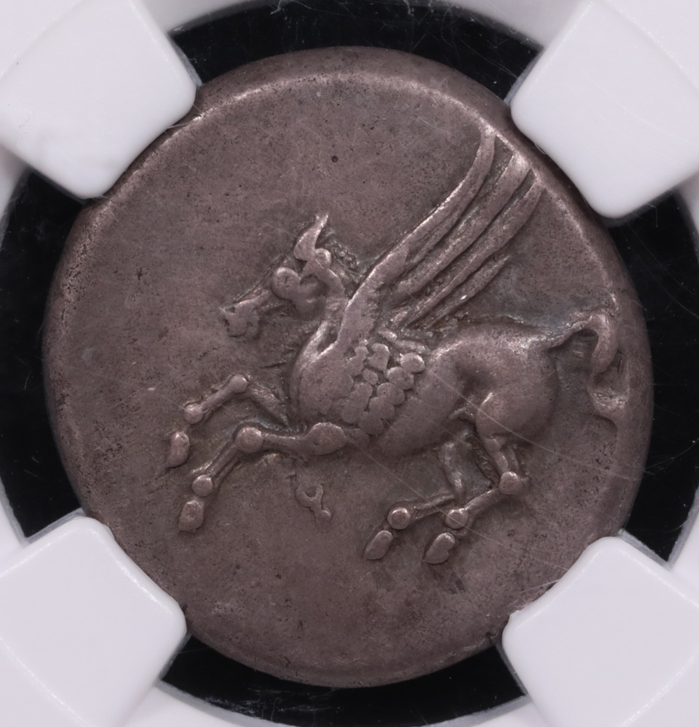 4th Century BC Corinthia, Corinth Silver Stater NGC Choice Very Fine Obverse 4th Century BC Corinthia, Corinth Silver Stater NGC Choice Very Fine Obverse