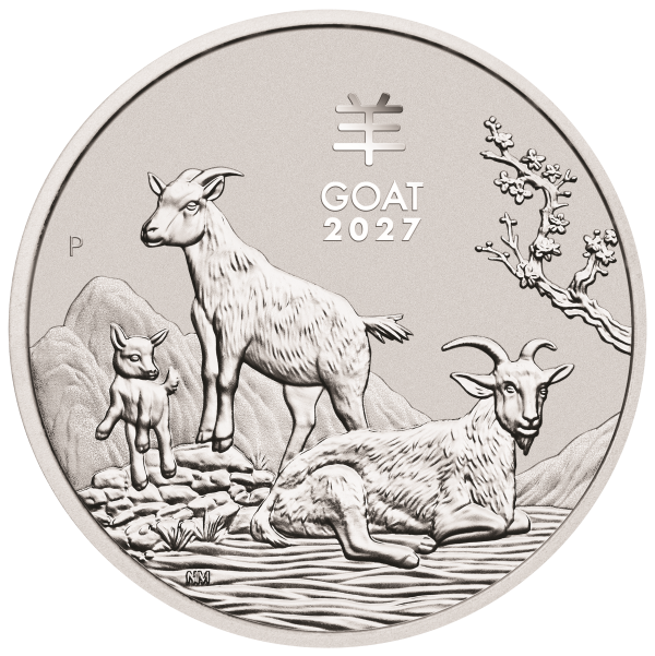 2027 5-oz Silver Australian Lunar Goat Reverse 2027 5-oz Silver Australian Lunar Goat Reverse