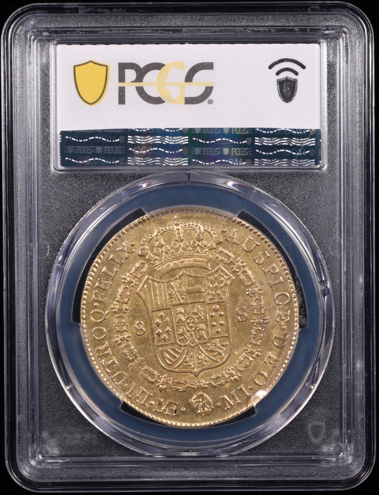 1787 Lima, Peru 8 Escudo PCGS AU-55 Reverse in Holder 1787 Lima, Peru 8 Escudo PCGS AU-55 Reverse in Holder