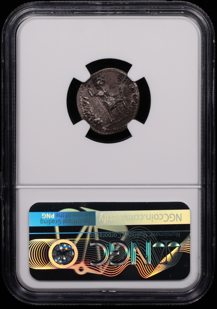 14-37 AD Roman Empire Tiberius Silver Denarius Lugdunum NGC About Uncirculated 5x3 Reverse in Holder 14-37 AD Roman Empire Tiberius Silver Denarius Lugdunum NGC About Uncirculated 5x3 Reverse in Holder