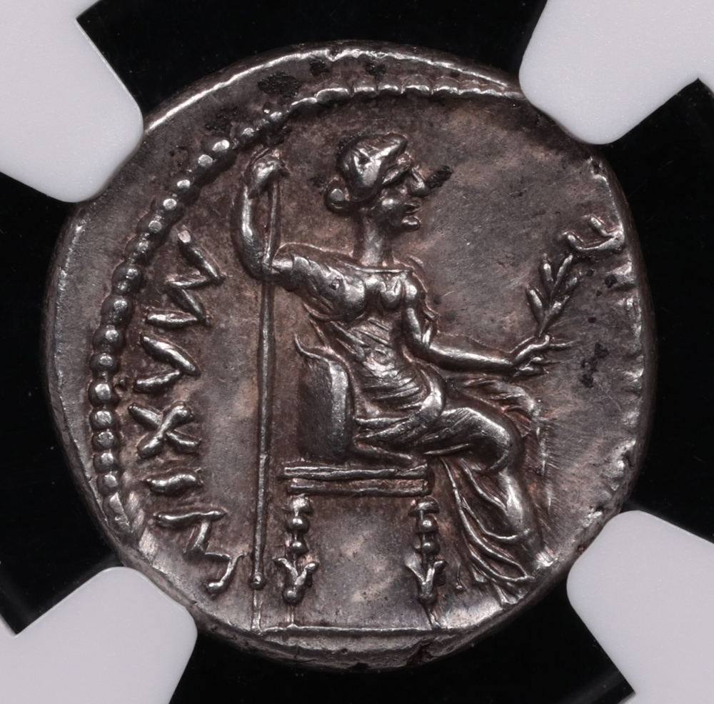 14-37 AD Roman Empire Tiberius Silver Denarius NGC About Uncirculated 3x3 Reverse 14-37 AD Roman Empire Tiberius Silver Denarius NGC About Uncirculated 3x3 Reverse