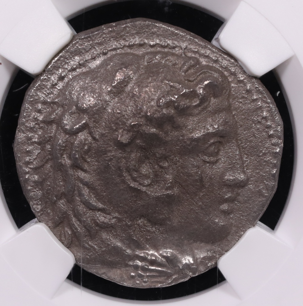 336-323 BC Alexander the Great Silver Tetradrachm NGC About Uncirculated 5x2 Obverse 336-323 BC Alexander the Great Silver Tetradrachm NGC About Uncirculated 5x2 Obverse