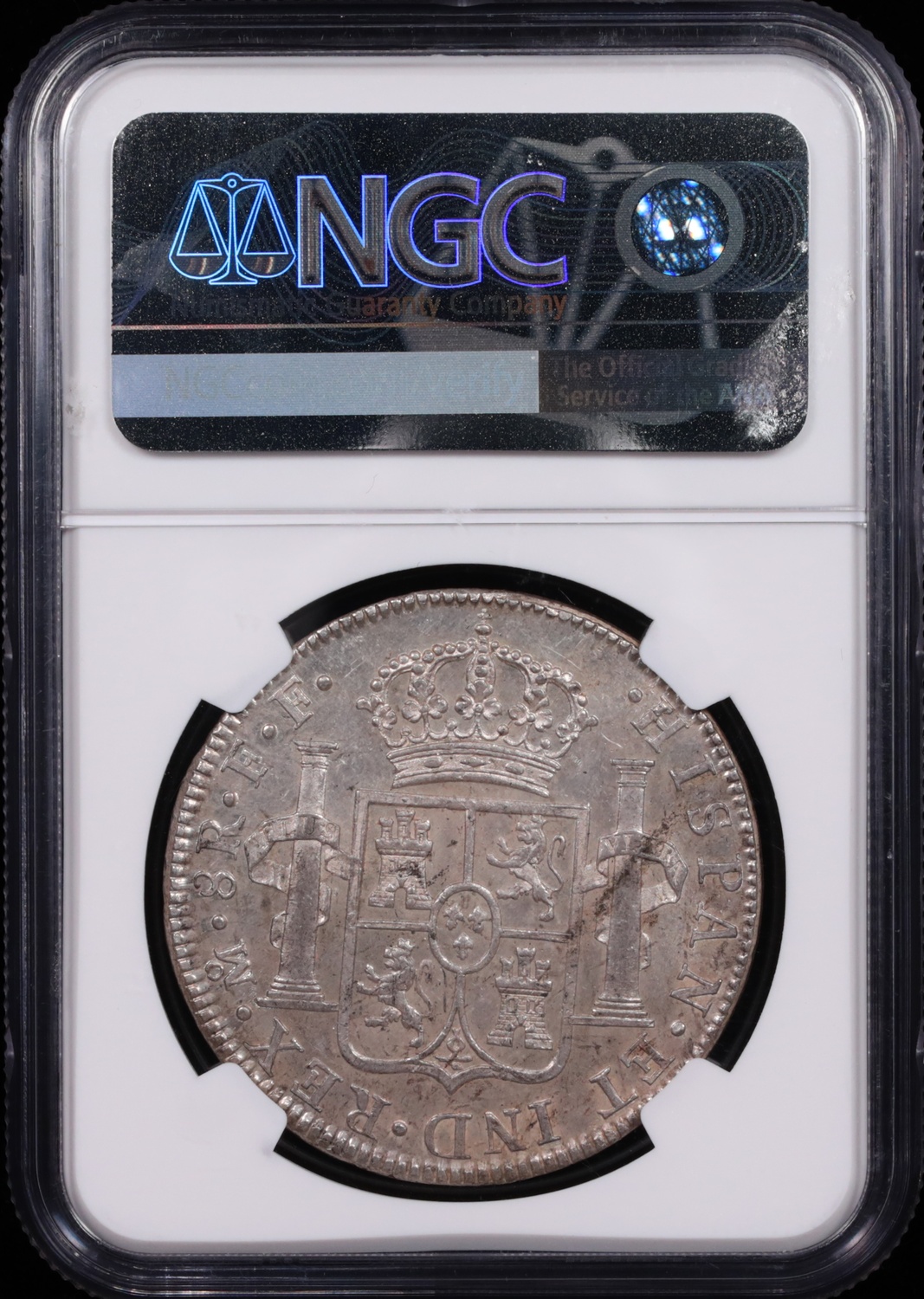 1783 Mexico City, Mexico 8 Reale NGC MS-62 Reverse in Holder 1783 Mexico City, Mexico 8 Reale NGC MS-62 Reverse in Holder