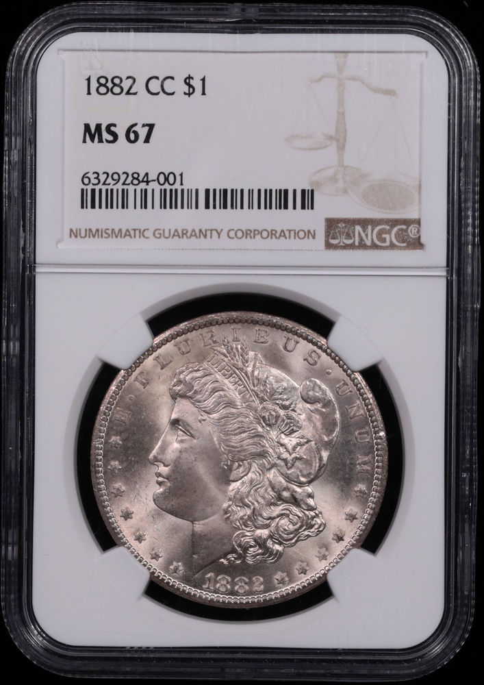 1882-CC Morgan Silver Dollar NGC MS-67 Obverse in Holder 1882-CC Morgan Silver Dollar NGC MS-67 Obverse in Holder