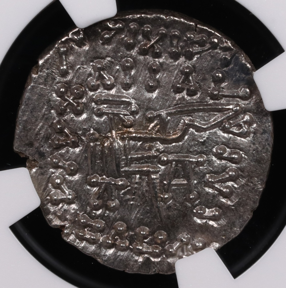 c. AD 207-222 Parthian Kingdom Vologases VI Silver Drachm NGC Mint State