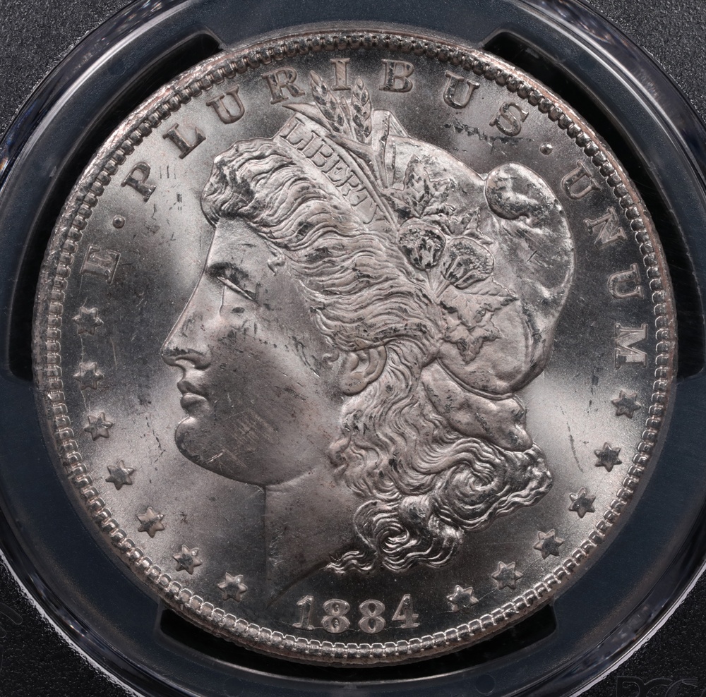 1884-CC Morgan Silver Dollar PCGS MS-65 Obverse in Holder 1884-CC Morgan Silver Dollar PCGS MS-65 Obverse in Holder