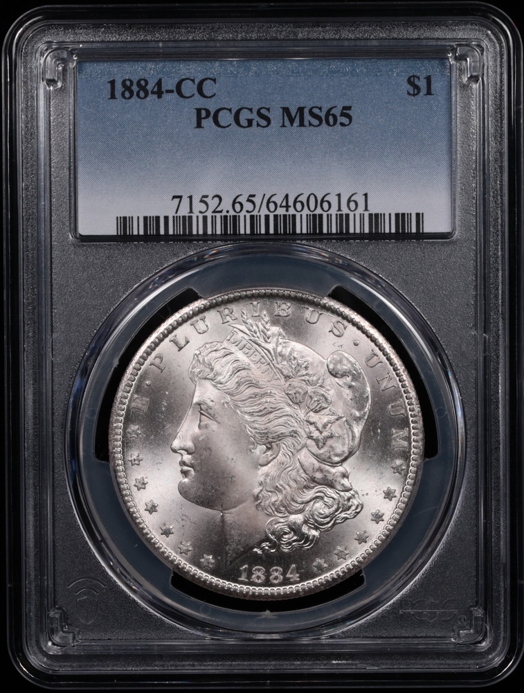 1884-CC Morgan Silver Dollar PCGS MS-65 Obverse in Holder 1884-CC Morgan Silver Dollar PCGS MS-65 Obverse in Holder