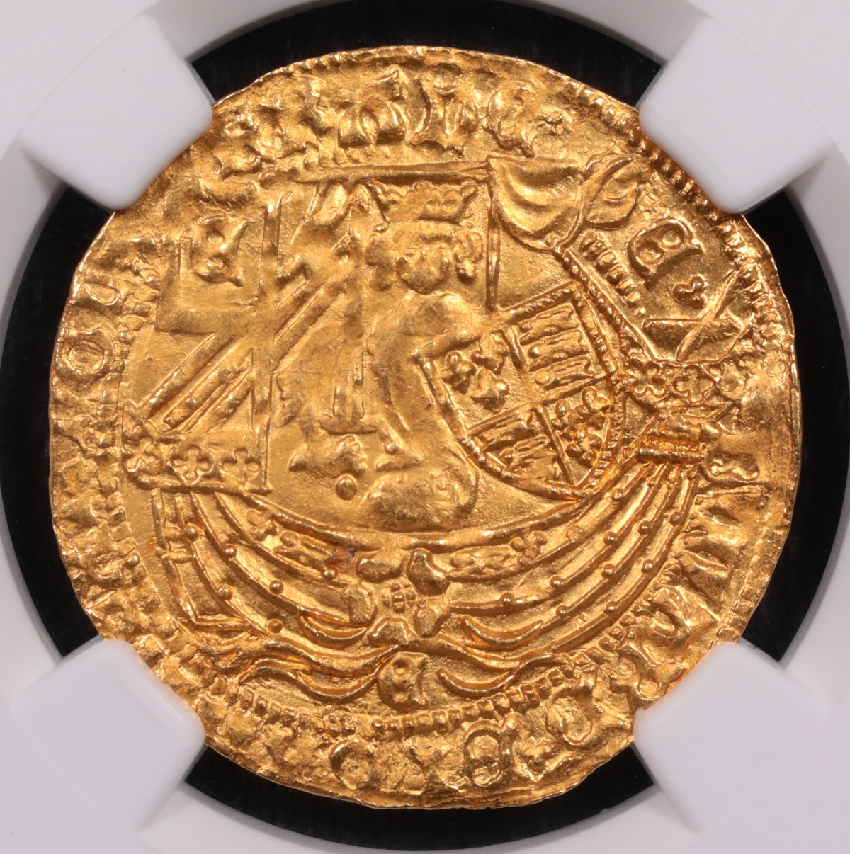 1464-1470 York, England Gold Half Ryal Edward IV NGC MS-64 Obverse 1464-1470 York, England Gold Half Ryal Edward IV NGC MS-64 Obverse
