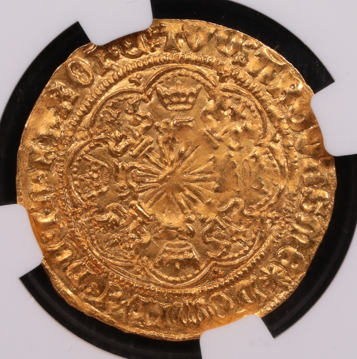 1464-1470 York, England Gold Half Ryal Edward IV NGC MS-64 Reverse 1464-1470 York, England Gold Half Ryal Edward IV NGC MS-64 Reverse