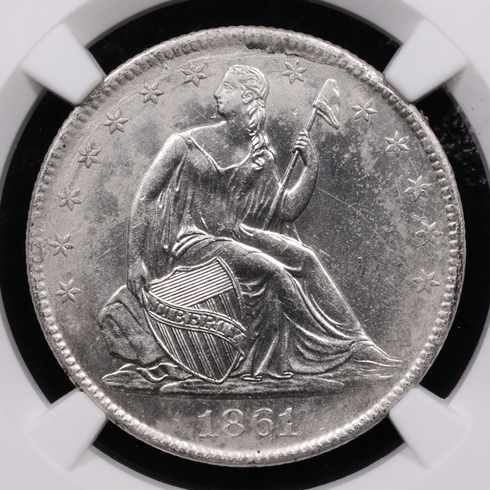 1861-O Seated Liberty Half Dollar SS Republic Shipwreck Effect Confederate States Issue NGC Obverse 1861-O Seated Liberty Half Dollar SS Republic Shipwreck Effect Confederate States Issue NGC Obverse