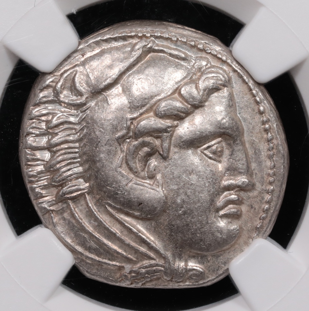 336-323 BC Alexander the Great Silver Tetradrachm NGC Choice About Uncirculated 5x4 Obverse 336-323 BC Alexander the Great Silver Tetradrachm NGC Choice About Uncirculated 5x4 Obverse