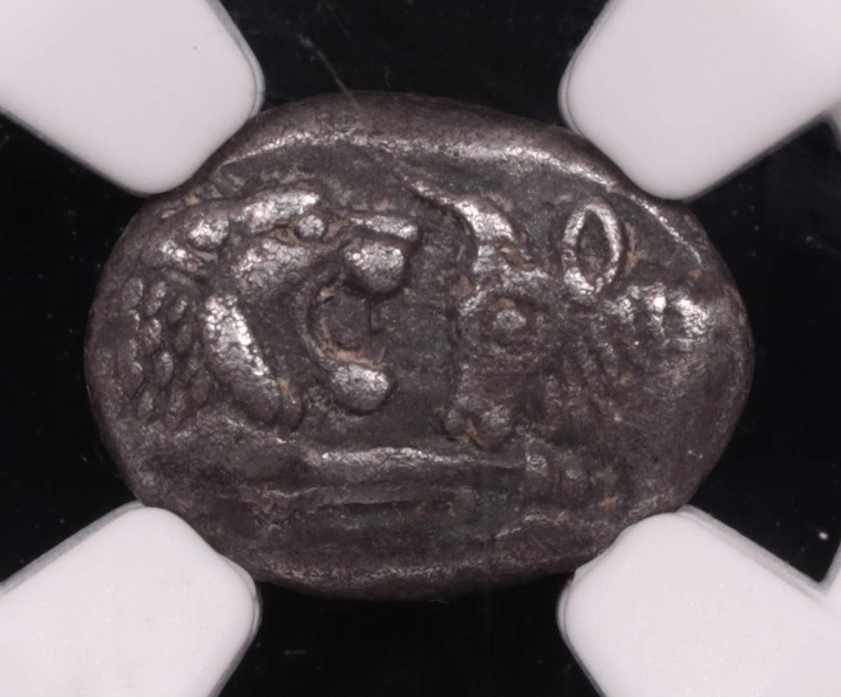 561-546 BC Lydia Croesus Silver Sixth-Stater NGC Extremely Fine 5x4 Obverse