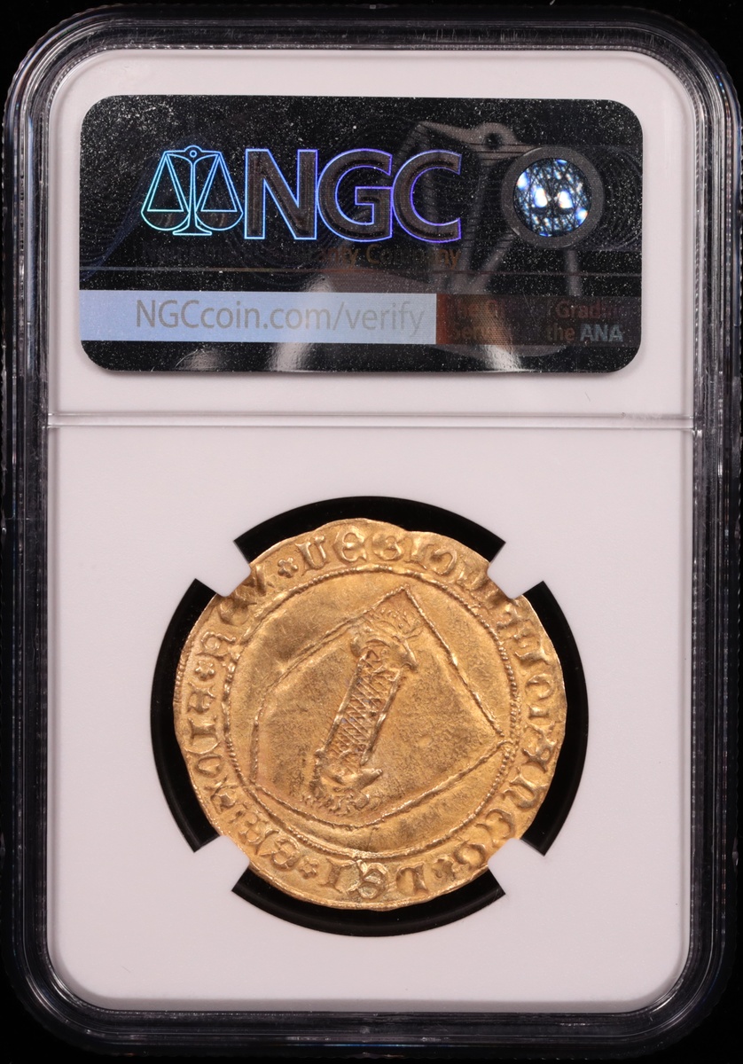 1406-1454 Seville, Spain 1 Dobla John II NGC MS-62 Reverse in Holder 1406-1454 Seville, Spain 1 Dobla John II NGC MS-62 Reverse in Holder