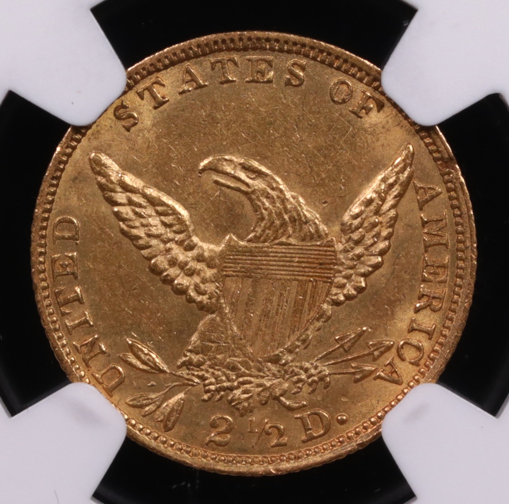 1836 $2.50 Classic Head Gold NGC AU-58