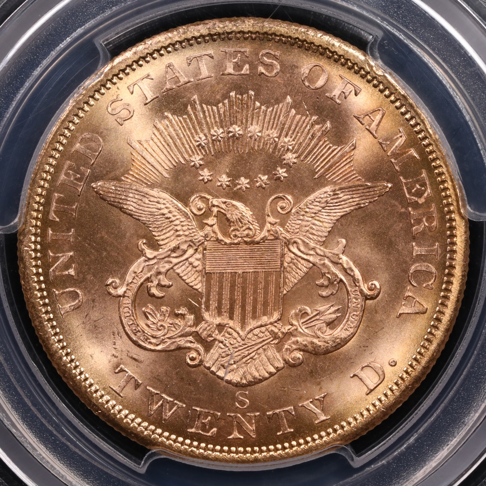 1857-S $20 Liberty Gold SS Central America Shipwreck PCGS MS-64
