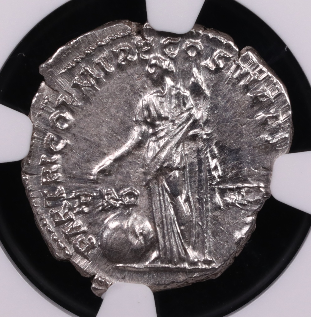 AD 98-117 Trajan Silver Denarius NGC Choice About Uncirculated