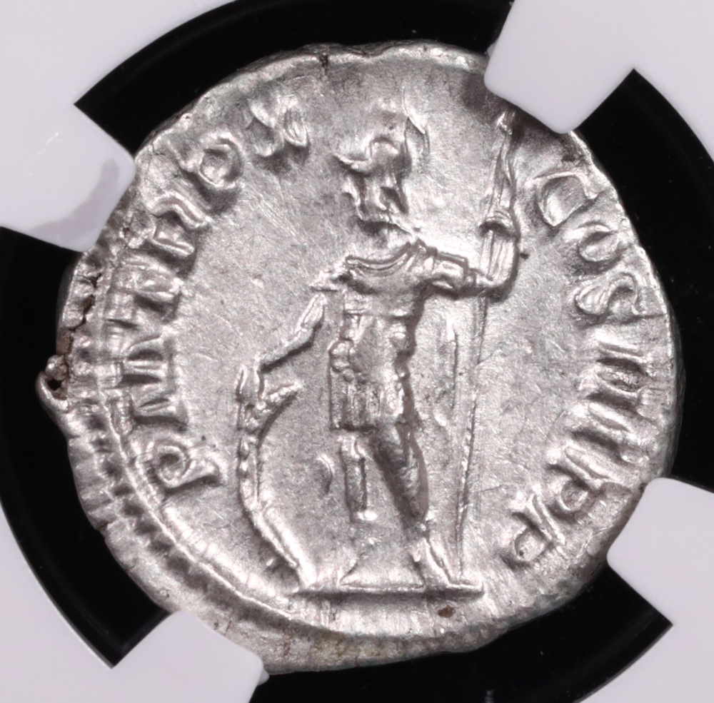 AD 222-235 Roman Empire Severus Alexander Silver Denarius NGC About Uncirculated