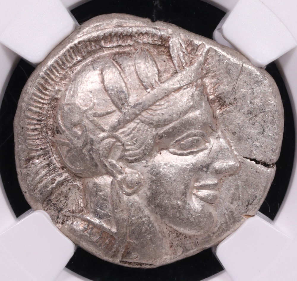 c. 440-404 BC Attica, Athens Owl Silver Tetradrachm Full Crest NGC XF 5x3