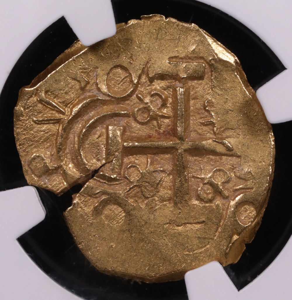 1700-13 Colombia 2 Escudo Charles II Type 1715 Fleet Shipwreck NGC MS-62
