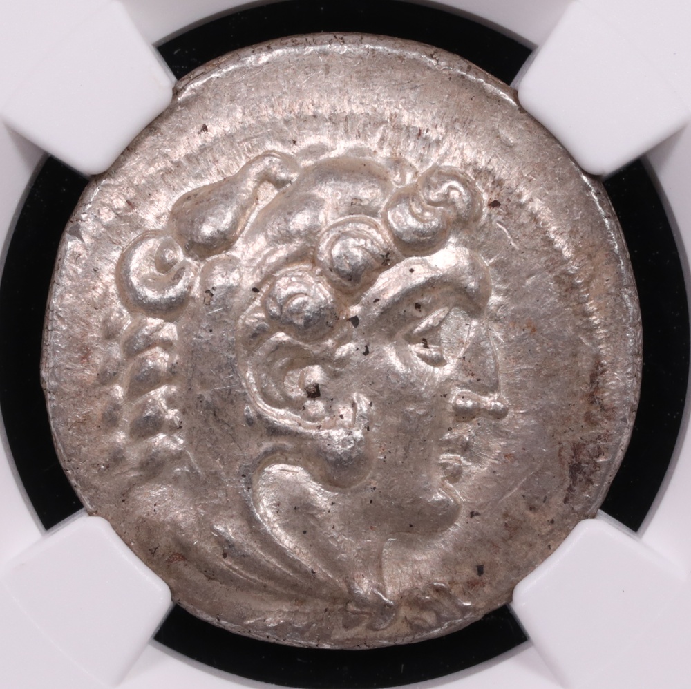 336-323 BC Alexander the Great Silver Tetradrachm NGC About Uncirculated 5x4 Obverse 336-323 BC Alexander the Great Silver Tetradrachm NGC About Uncirculated 5x4 Obverse