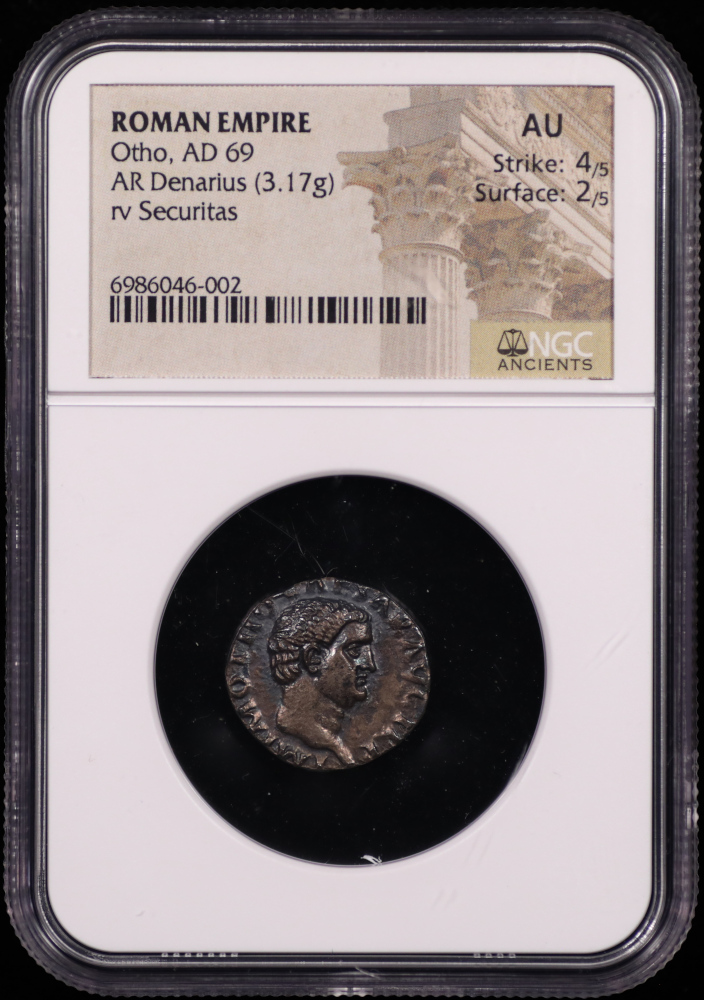 69 A.D. Roman Otho Silver Denarius NGC About Uncirculated 69 A.D. Roman Otho Silver Denarius NGC About Uncirculated