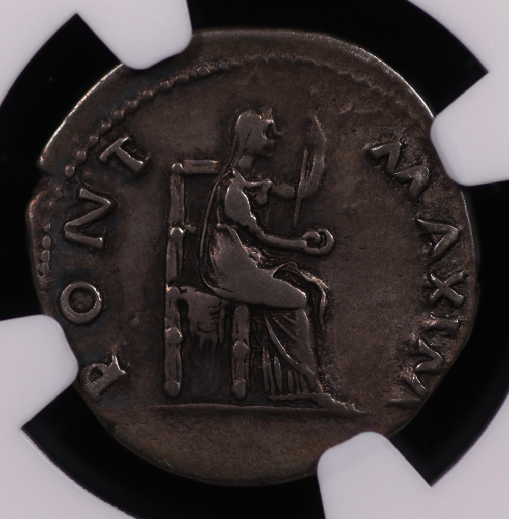 AD 69 Roman Empire Vitellius Silver Denarius NGC Choice Very Fine