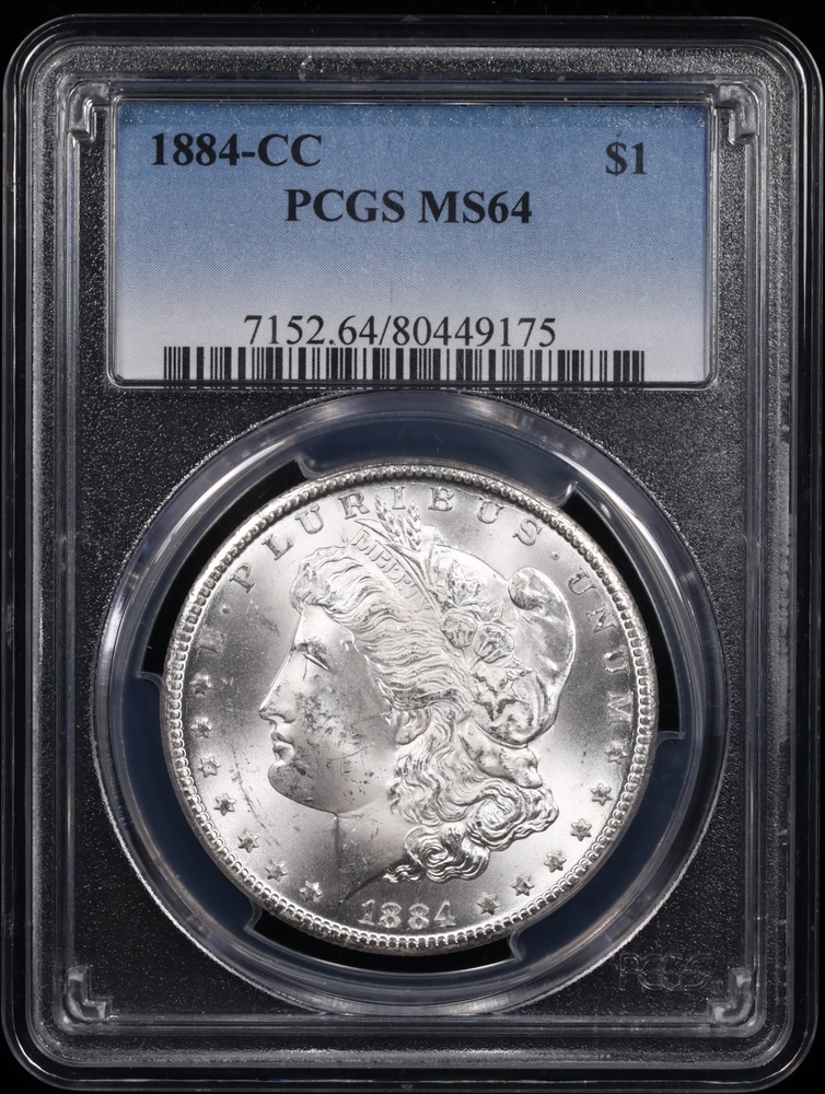 1884-CC Morgan Silver Dollar PCGS/NGC MS-64 Obverse in Holder 1884-CC Morgan Silver Dollar PCGS/NGC MS-64 Obverse in Holder