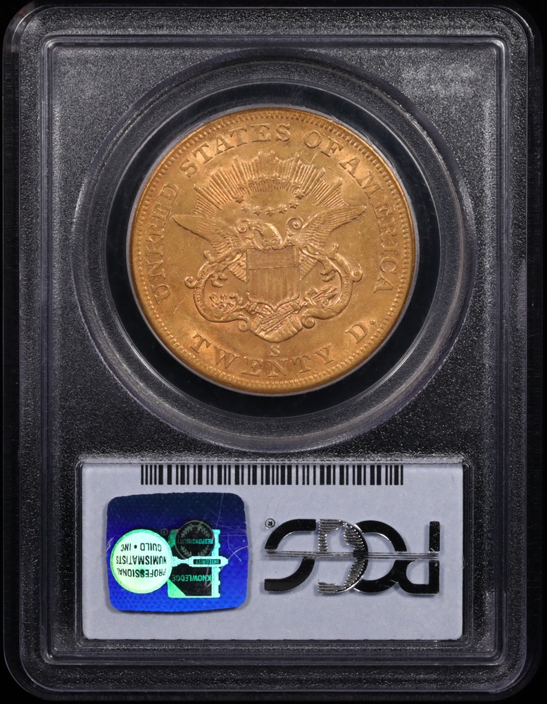 1859-S $20 Liberty Gold PCGS XF-45 Brother Jonathan Reverse in Holder 1859-S $20 Liberty Gold PCGS XF-45 Brother Jonathan Reverse in Holder