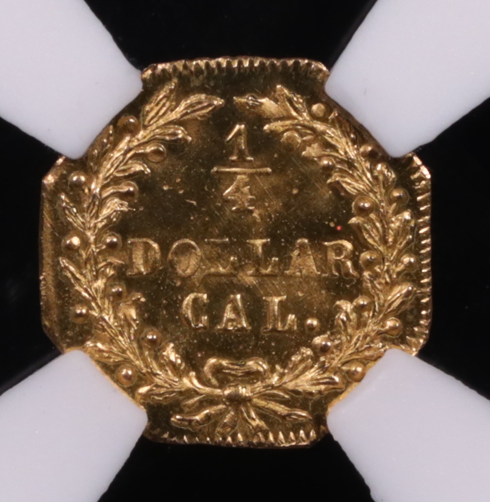 1872/1 BG-790 California Fractional Gold Quarter Dollar NGC MS-66 DPL