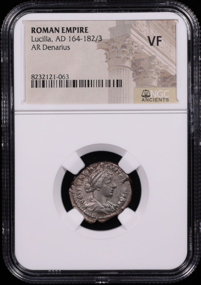 164-182 AD Roman Empire Lucilla Silver Denarius NGC Very Fine