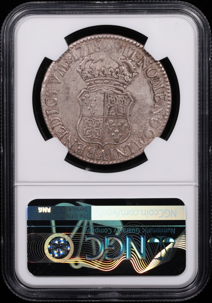 1718-A France 1 Ecu NGC AU-55 Reverse in Holder 1718-A France 1 Ecu NGC AU-55 Reverse in Holder