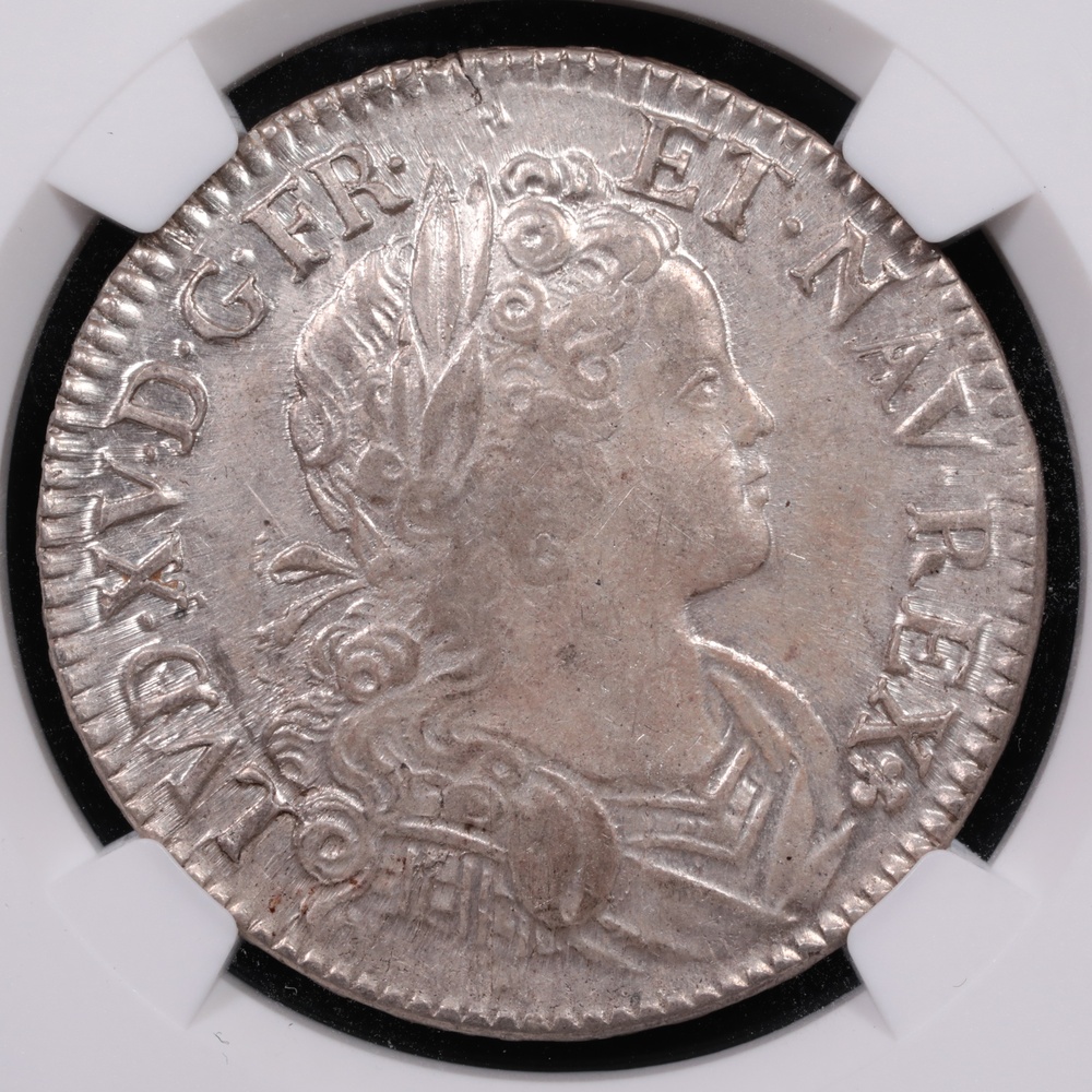 1718-A France 1 Ecu NGC AU-58 Obverse in Holder 1718-A France 1 Ecu NGC AU-58 Obverse in Holder