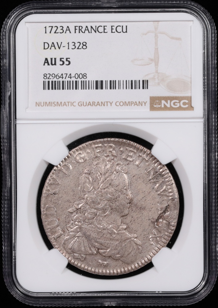 1723-A France 1 Ecu NGC AU-55 Obverse in Holder 1723-A France 1 Ecu NGC AU-55 Obverse in Holder