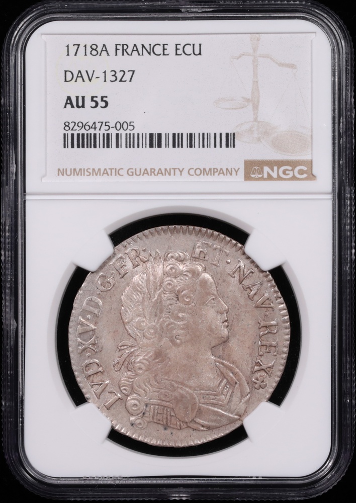 1718-A France Ecu NGC AU-55 Obverse in Holder 1718-A France Ecu NGC AU-55 Obverse in Holder