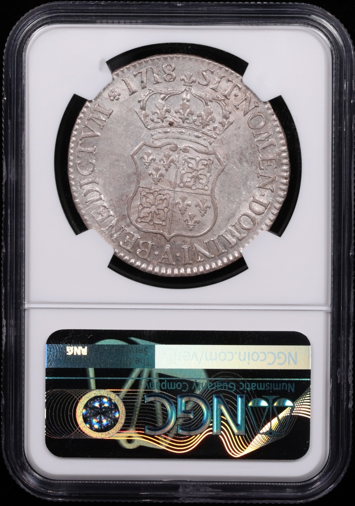 1718-A France Ecu NGC AU-55 Reverse in Holder 1718-A France Ecu NGC AU-55 Reverse in Holder