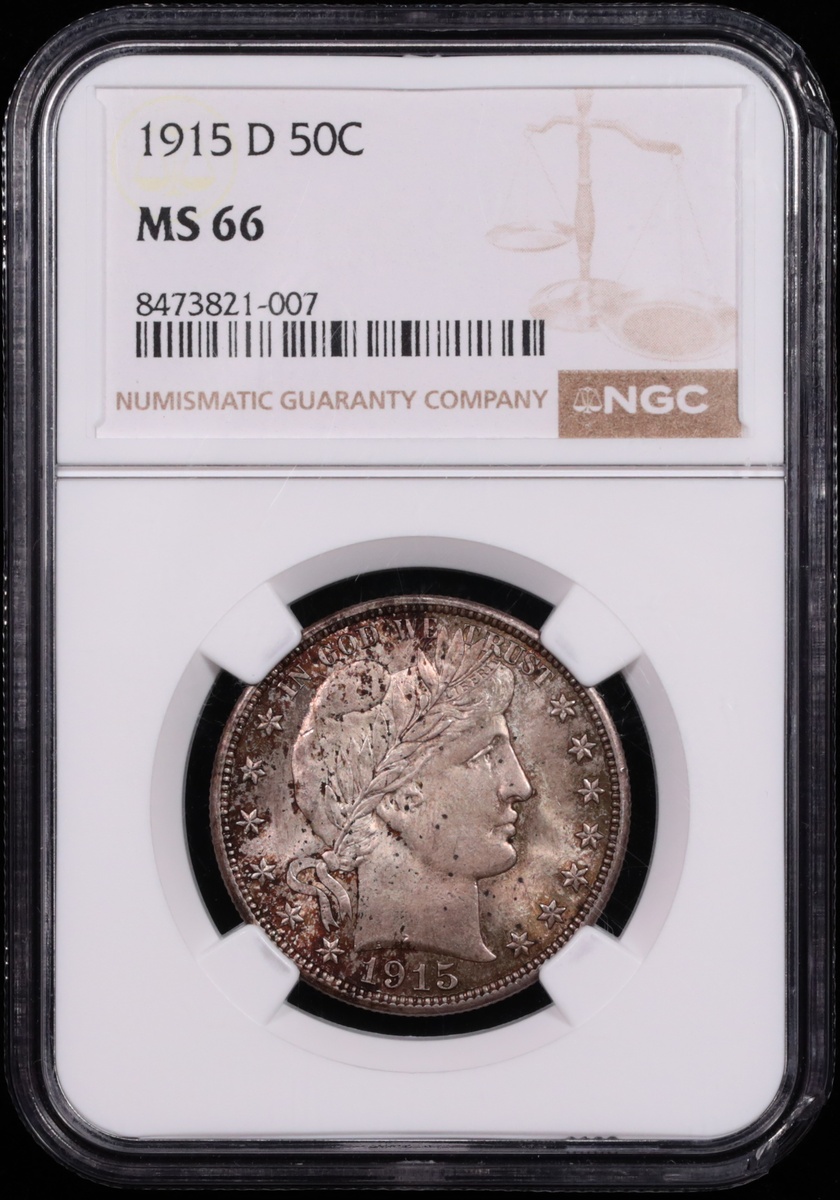 1915-D Barber Half Dollar NGC MS-66 Obverse in Holder 1915-D Barber Half Dollar NGC MS-66 Obverse in Holder