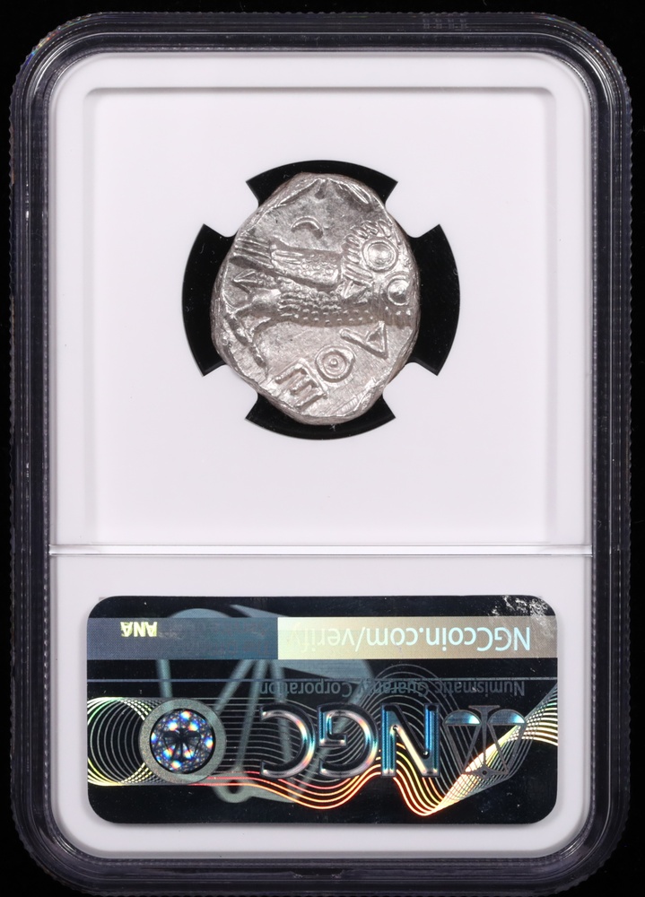 353-294 BC Attica, Athens Silver Owl Tetradrachm NGC MS 4x4 Reverse in Holder 353-294 BC Attica, Athens Silver Owl Tetradrachm NGC MS 4x4 Reverse in Holder