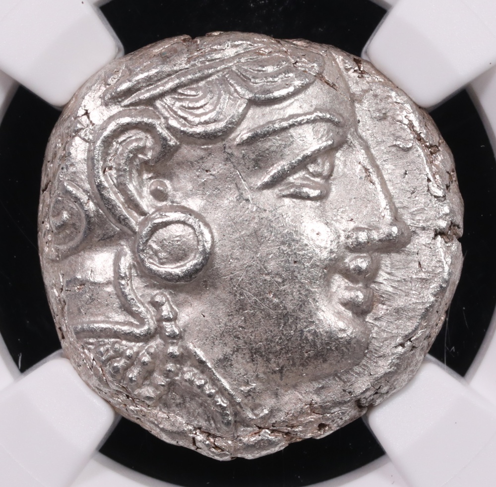 353-294 BC Attica, Athens Silver Owl Tetradrachm NGC Mint State 4x4