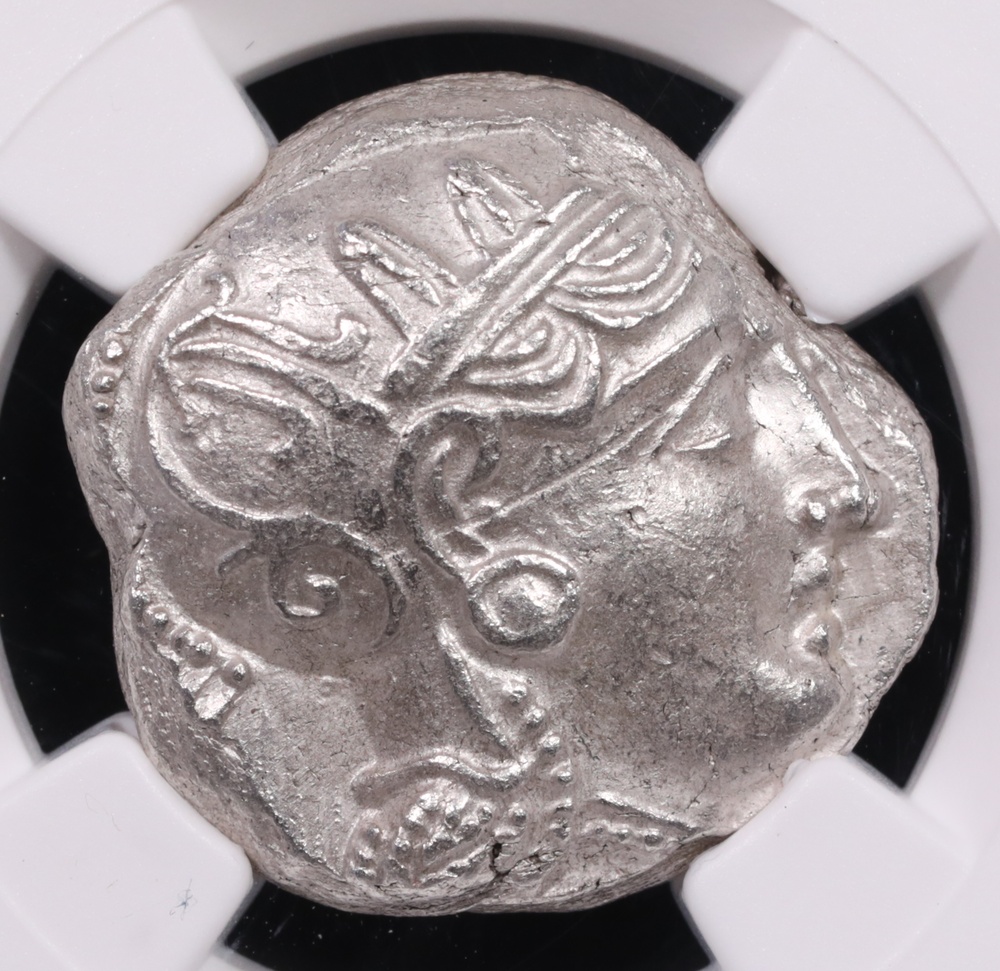 353-294 BC Attica, Athens Silver Owl Tetradrachm NGC Mint State 4x4