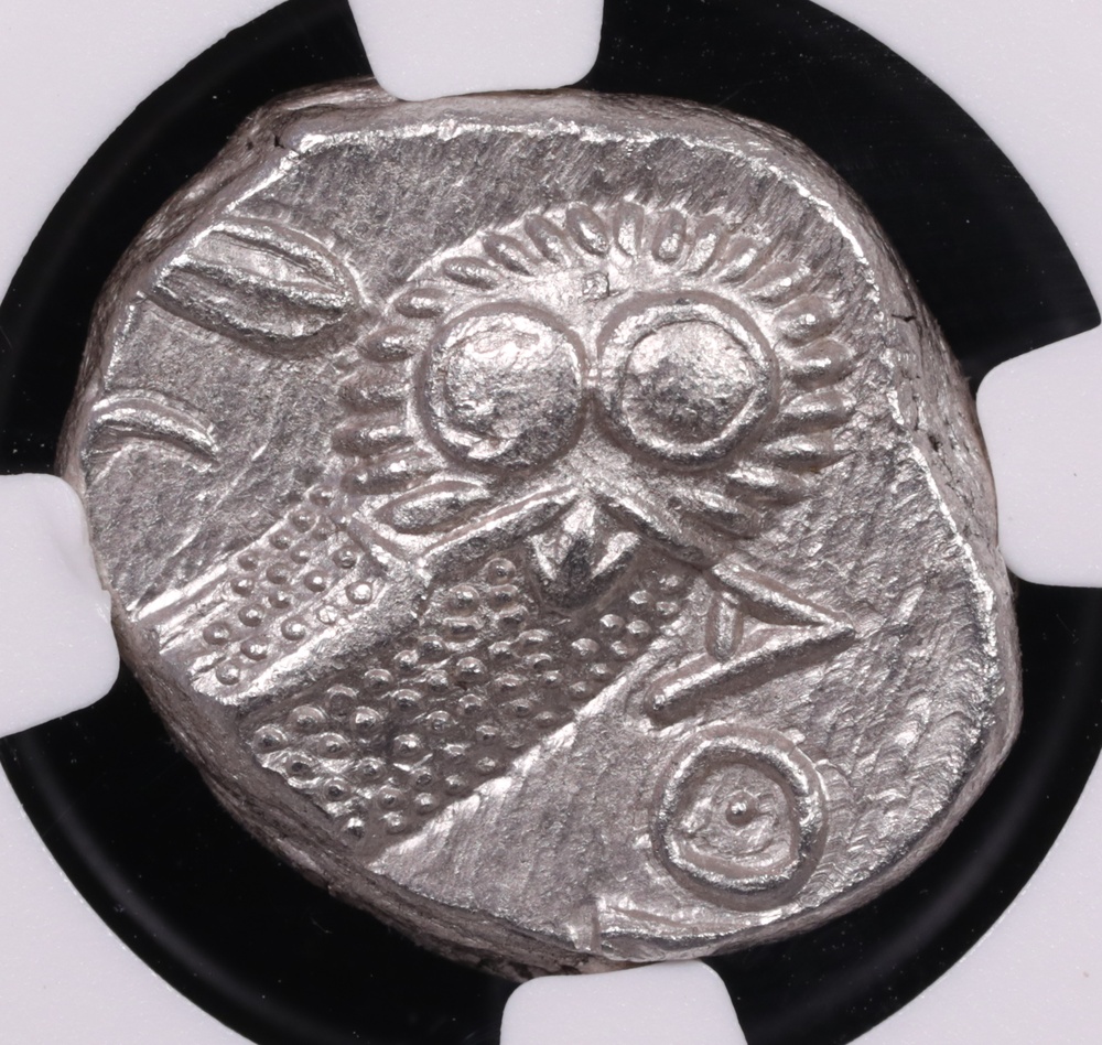 353-294 BC Attica, Athens Silver Owl Tetradrachm NGC Choice About Uncirculated 4x4