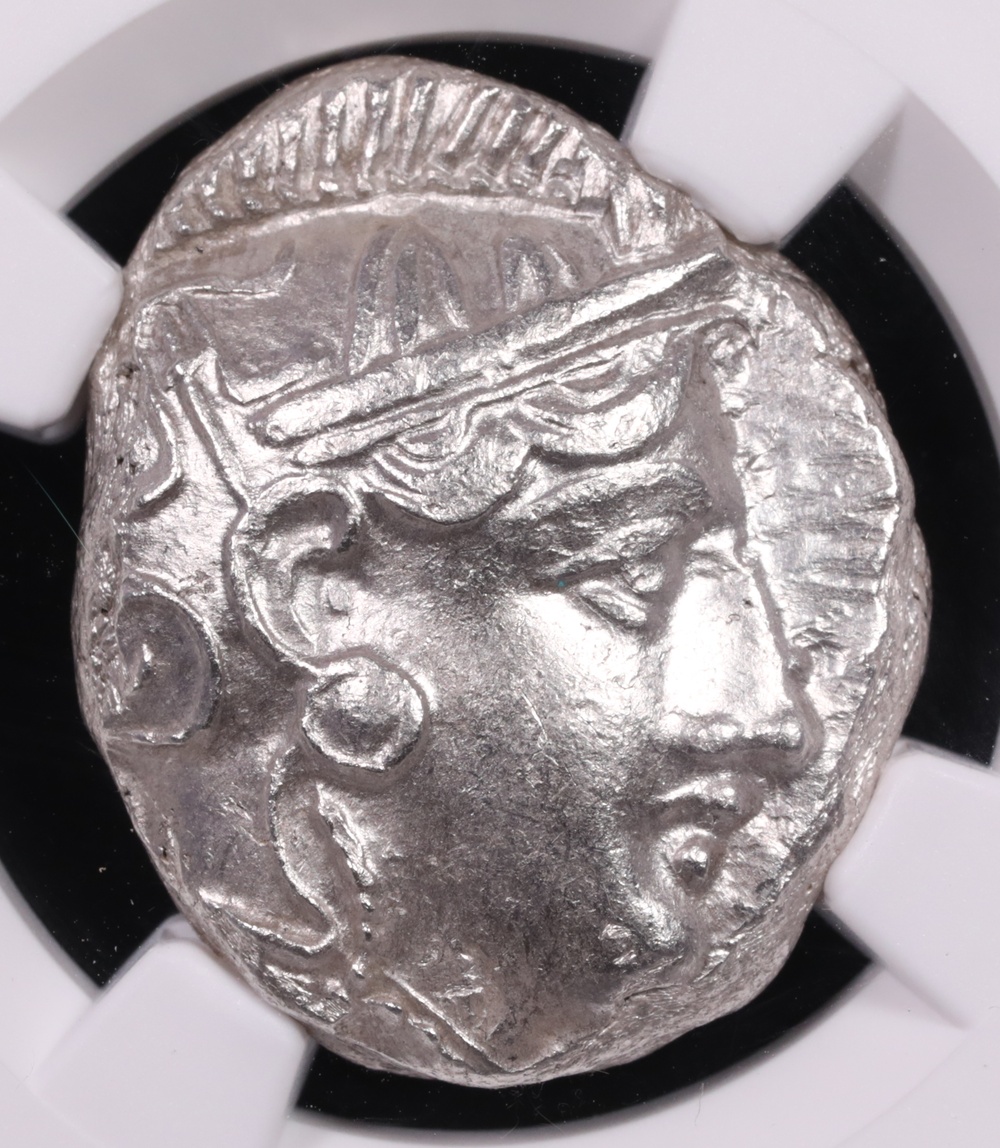 353-294 BC Attica, Athens Silver Owl Tetradrachm NGC Choice About Uncirculated 4x4