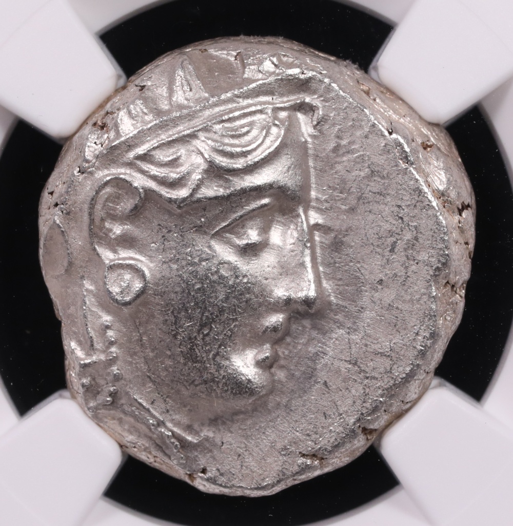 353-294 BC Attica, Athens Silver Owl Tetradrachm NGC Choice About Uncirculated 4x4