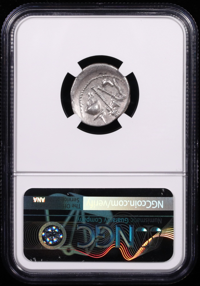 49-48 BC Roman Empire Julius Caesar Silver Denarius Reverse in Holder 49-48 BC Roman Empire Julius Caesar Silver Denarius Reverse in Holder