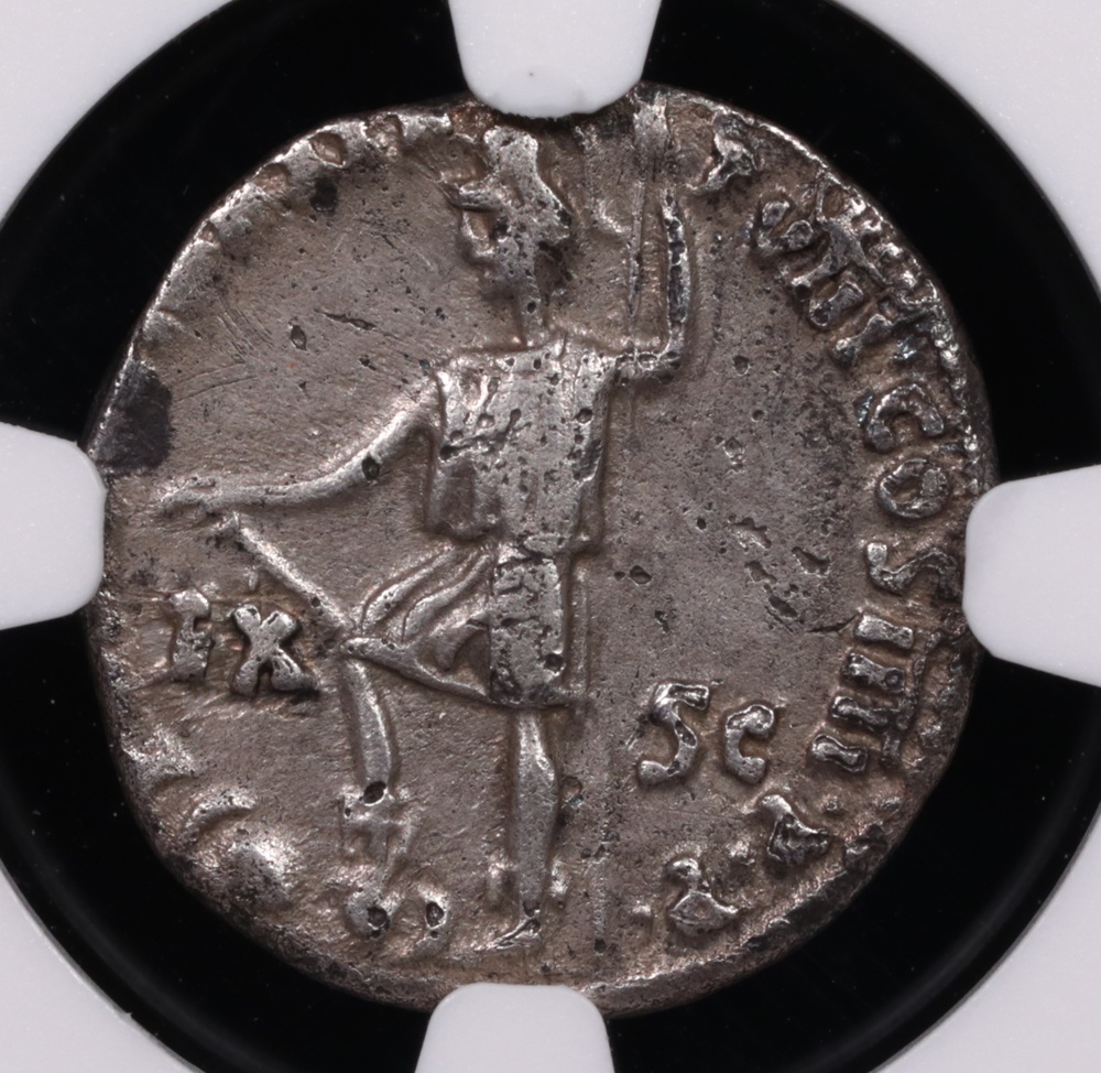 54-68 AD Roman Empire Nero Silver Denarius NGC Very Fine 3x2 Reverse 54-68 AD Roman Empire Nero Silver Denarius NGC Very Fine 3x2 Reverse