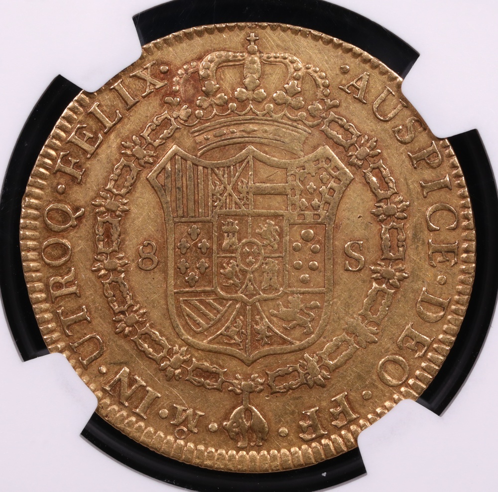 1781 Mexico 8 Escudo NGC XF-40 Reverse 1781 Mexico 8 Escudo NGC XF-40 Reverse