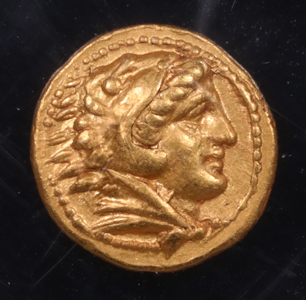 359-336 BC Kingdom of Macedon Philip II Gold Quarter-Stater NGC Choice Extremely Fine 5/4 Obverse 359-336 BC Kingdom of Macedon Philip II Gold Quarter-Stater NGC Choice Extremely Fine 5/4 Obverse
